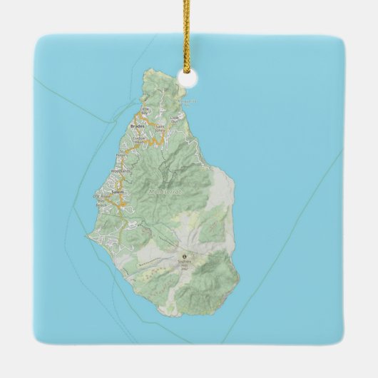 Montserrat Karte Weihnachten Keramikornament (Rückseite)