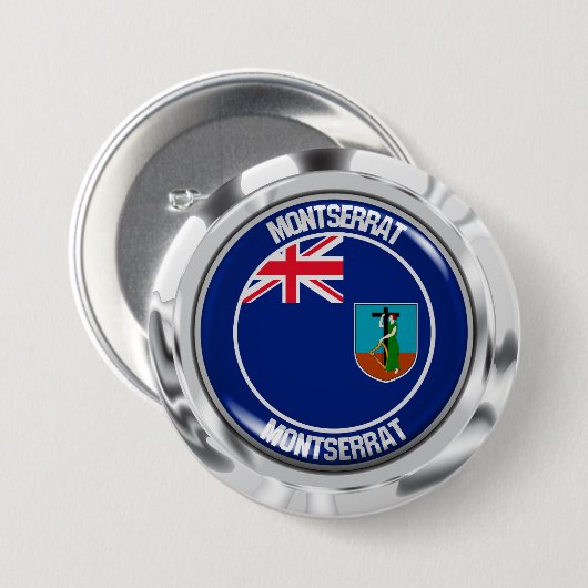 Montserrat Round Emblem Button (Vorne & Hinten)