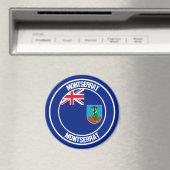 Montserrat Round Emblem Magnet (In Situ (Geschirrspüler))