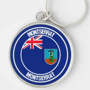 Montserrat Round Emblem Schlüsselanhänger