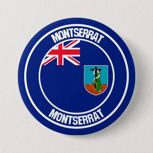 Montserrat-Rundes Emblem Button (Vorderseite)
