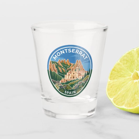 Montserrat Spanien Schnapsglas (Vorderseite)