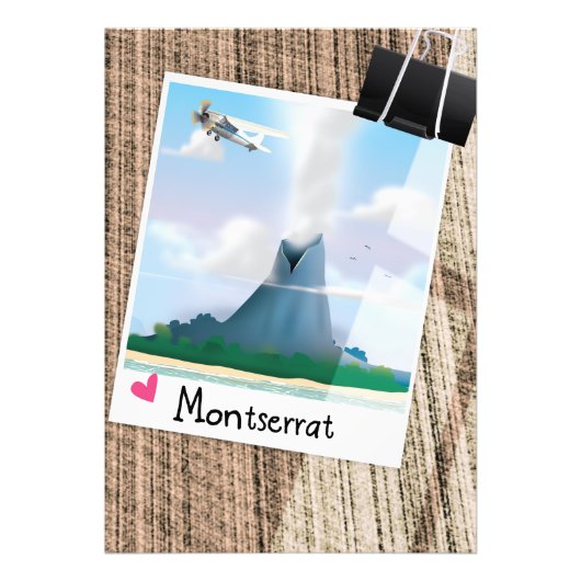 Montserrat Volcano Urlaub Poster. Fotodruck (Vorne)