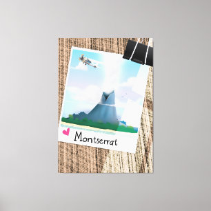 Montserrat Volcano Urlaub Poster. Leinwanddruck