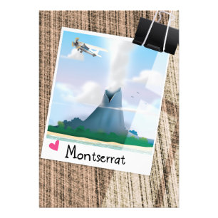 Montserrat Vulkan Urlaubs Poster. Fotodruck