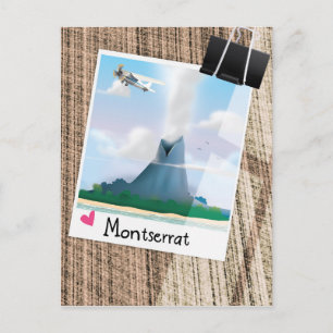 Montserrat Vulkan Urlaubs Poster. Postkarte