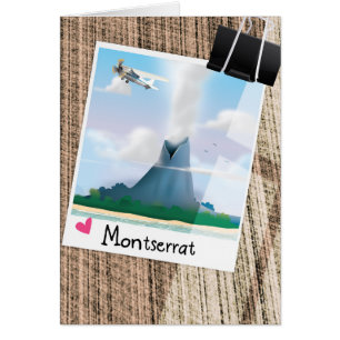 Montserrat Vulkan Urlaubsposter.