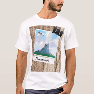Montserrat Vulkan Urlaubsposter. T-Shirt