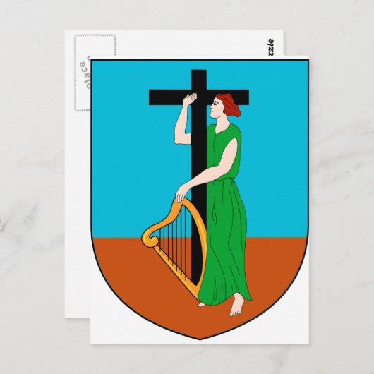 Montserrat-Wappen Postkarte (Vorne/Hinten)