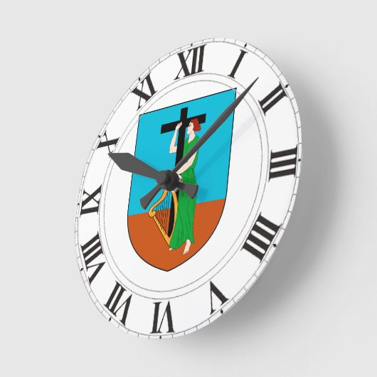 Montserrat-Wappen Runde Wanduhr (Winkel)