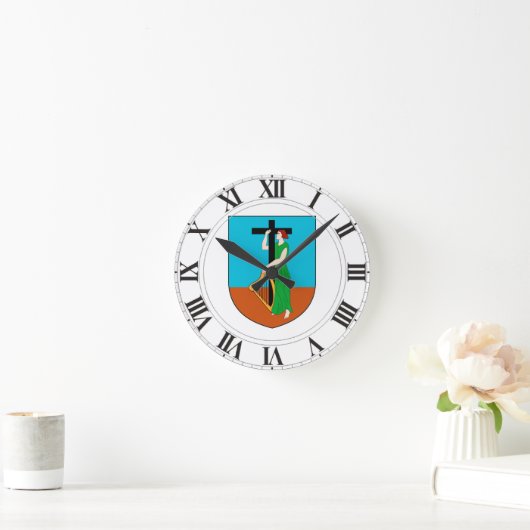 Montserrat-Wappen Runde Wanduhr (Zuhause)