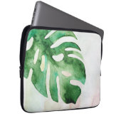 Montstera Leaf Watercolor Laptopschutzhülle (Vorne Rechts)
