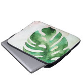 Montstera Leaf Watercolor Laptopschutzhülle (Vorne Knopf)