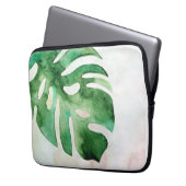 Montstera Leaf Watercolor Laptopschutzhülle (Vorderseite Links)