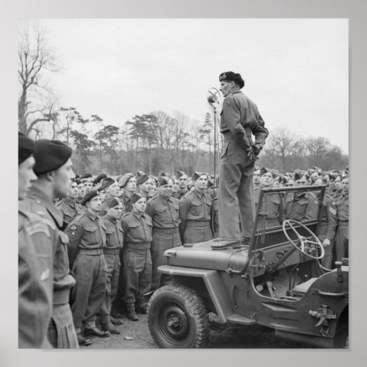 Monty adressing the troops - WW2 - 1944 Poster (Vorne)