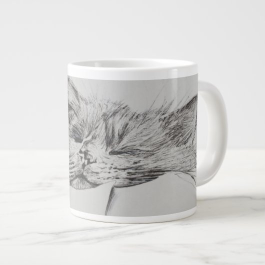 Monty schläfriger Junge Jumbo-Tasse (Vorderseite Rechts)