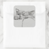 Monty sleepy quadratischer aufkleber (Tasche)