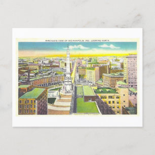 Monument Circle, Indianapolis, Indiana Vintage Postkarte