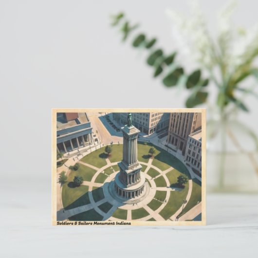 Monument Indiana Vintage Reisen Postkarte (Stehend Vorderseite)