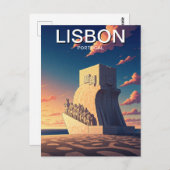 Monument of the Discoveries Sunset Postkarte (Vorne/Hinten)