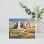 Monument Rocks (Pyramiden) Kansas Postkarte (Stehend Vorderseite)