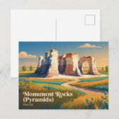 Monument Rocks (Pyramiden) Kansas Postkarte (Vorne/Hinten)