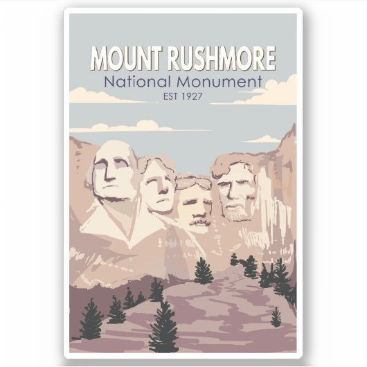 Monument Rushmore Nationalparkprojekt des Süd-Dako Aufkleber (Vorderseite)