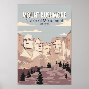 Monument Rushmore Nationalparkprojekt des Süd-Dako Poster