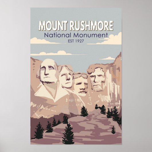 Monument Rushmore Nationalparkprojekt des Süd-Dako Poster (Vorne)