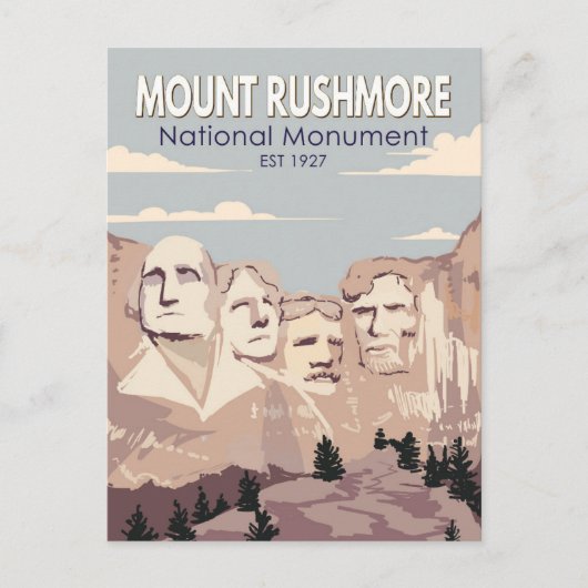 Monument Rushmore Nationalparkprojekt des Süd-Dako Postkarte (Vorderseite)