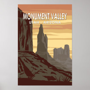 Monument Tal Arizona Utah Vintag Poster