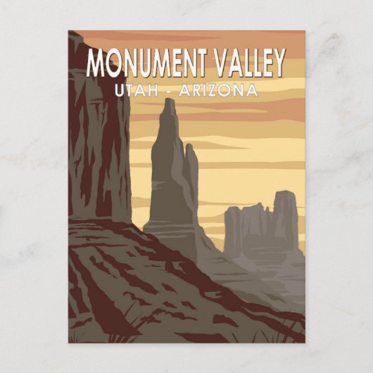 Monument Tal Arizona Utah Vintag Postkarte (Vorderseite)