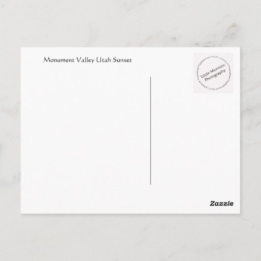 Monument Tal utah Postkarte (Rückseite)
