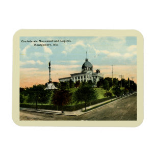 Monument und Hauptstadt, Montgomery AL Vintag Magnet