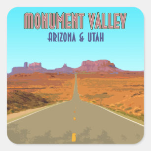 Monument Valley Arizona Utah Vintage Quadratischer Aufkleber