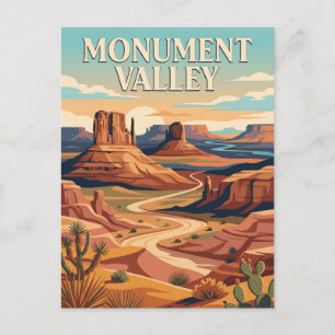 Monument Valley Arizona Utah Wüsten-Vintage-Poster Postkarte