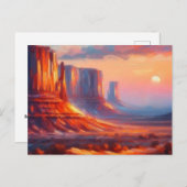 Monument Valley bei Sunset, Postkarte (Vorne/Hinten)