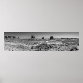 Monument Valley Black and White Panoramic Poster