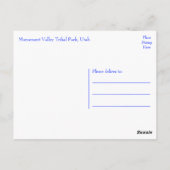 Monument Valley Navajo Tribal Park Utah USA Postkarte (Rückseite)