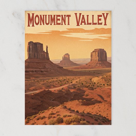 Monument Valley: Retro-Wüstenansicht Postkarte