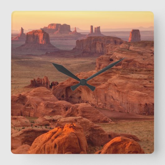 Monument valley scenic, Arizona Quadratische Wanduhr (Vorderseite)