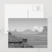 Monument Valley (schwarz-weiß) 2 Postkarte (Vorne/Hinten)
