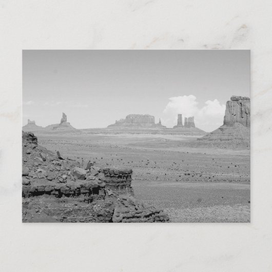 Monument Valley (schwarz-weiß) 2 Postkarte (Vorderseite)