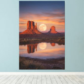 Monument Valley Supermond-Reflexion – Wüste Leinwanddruck (Insitu (Holzboden))