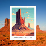 Monument Valley, USA: Reisen Vintag Postkarte<br><div class="desc">Erleben Sie die atemberaubende Schönheit des Monument Valley mit dieser Vintagen Postkarte, die die charakteristischen roten Sandsteinbänder und die ausgedehnten Wüstenlandschaften erfasst. An der Grenze zwischen Arizona und Utah gelegen, ist das Monument Valley ein Symbol der ungezähmten Schönheit des amerikanischen Südwestens, die in unzähligen Filmen zu sehen ist und von...</div>
