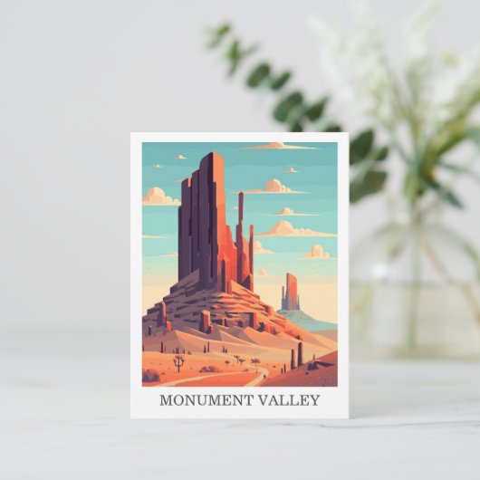 Monument Valley, USA: Reisen Vintag Postkarte (Stehend Vorderseite)