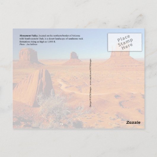 Monument Valley, Utah und Arizona Postkarte (Rückseite)
