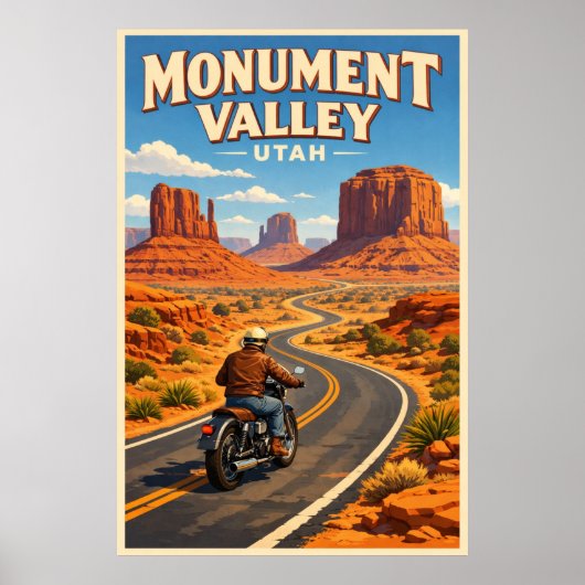 Monument Valley Utah - Vintage Travel Poster (Vorne)