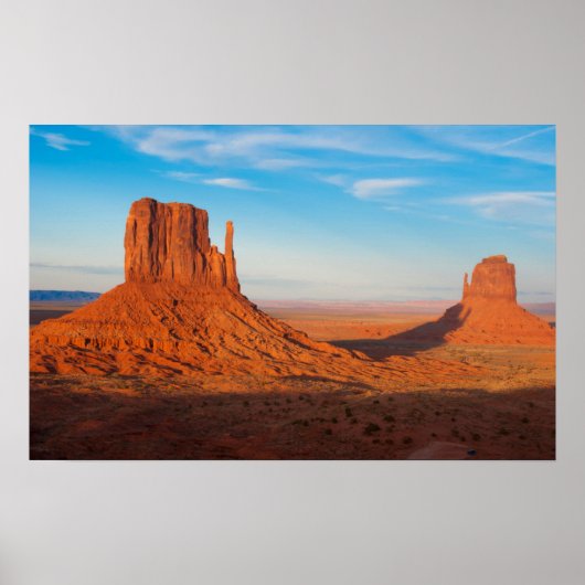 Monument Valley Utah Wüstenfäuste mit Panoramablic Poster (Vorne)