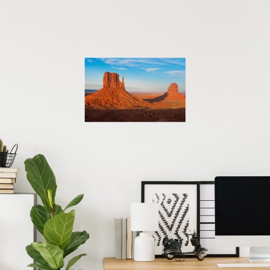 Monument Valley Utah Wüstenfäuste mit Panoramablic Poster (Heimbüro)